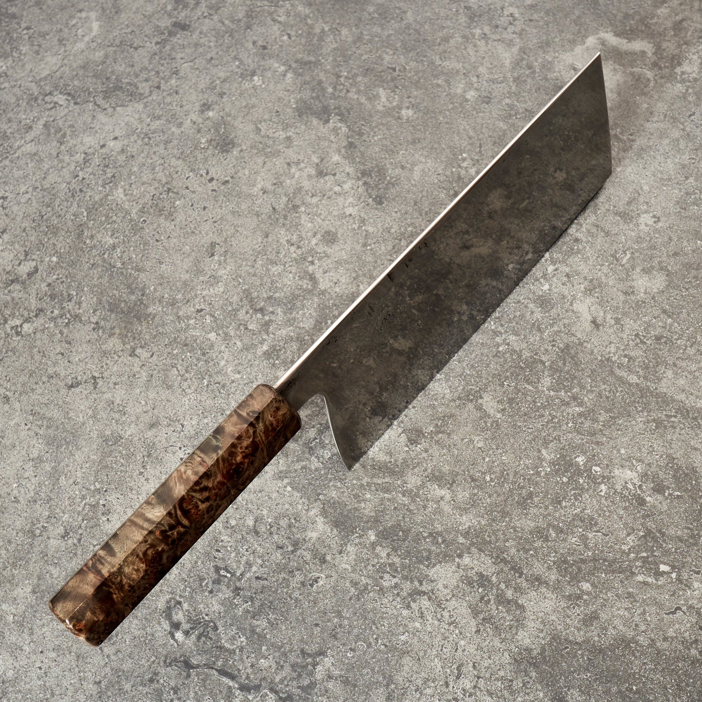 Cleaver 190mm X 85mm Honyaki 135cr3 – blade close-up