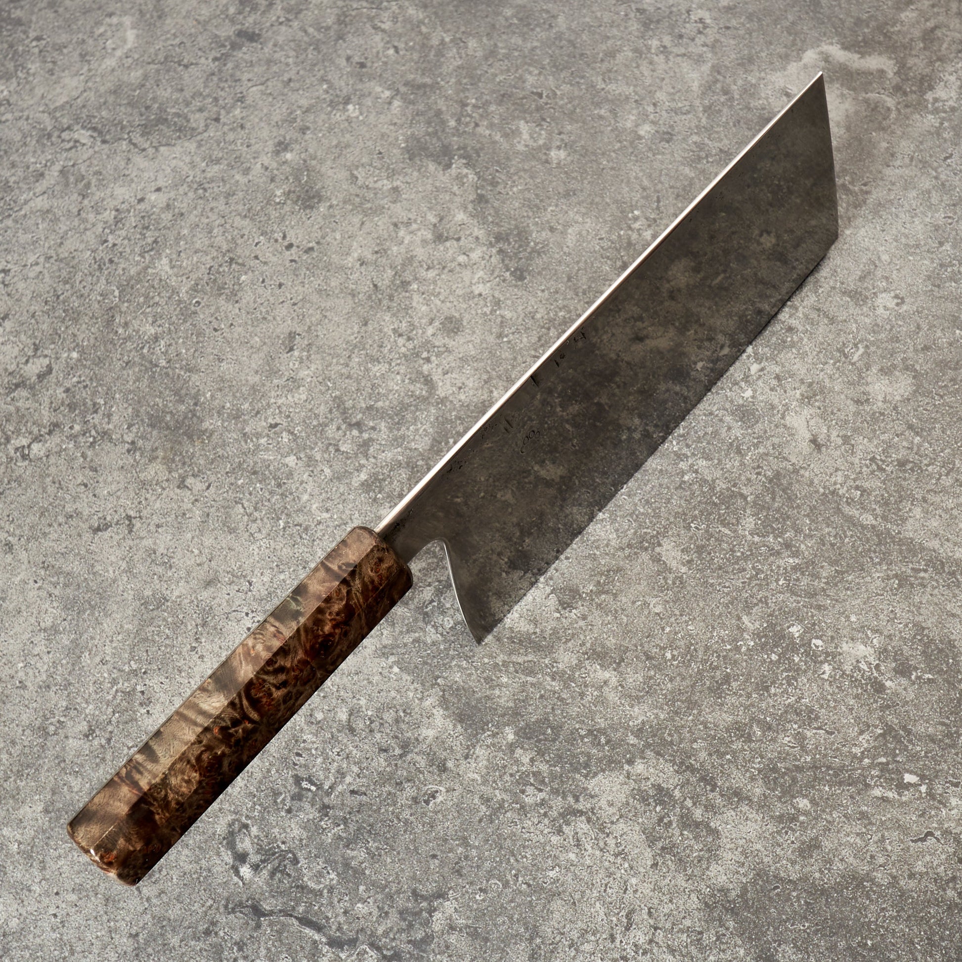 Cleaver 190mm X 85mm Honyaki 135cr3 – blade close-up