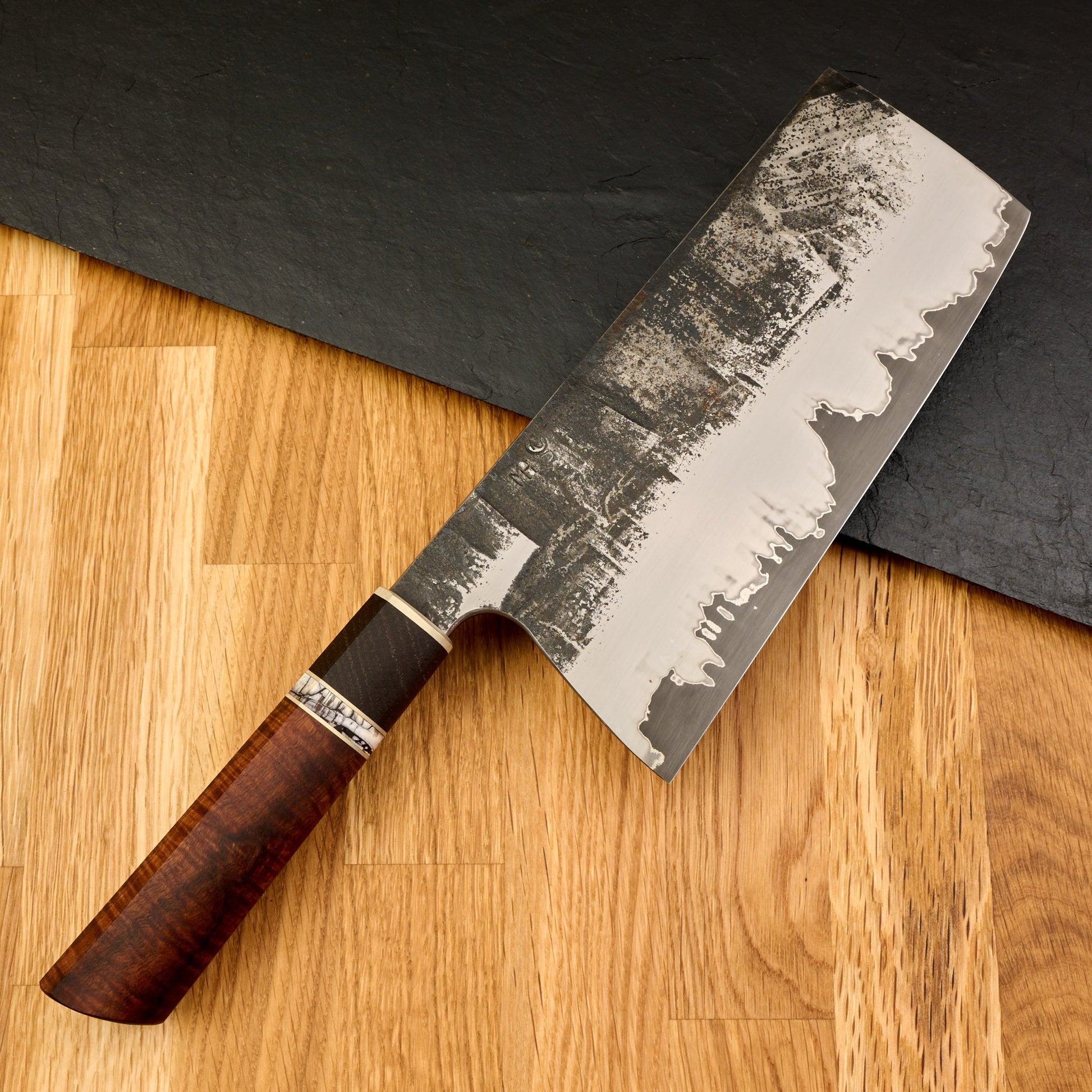 Cleaver 190mm X 90mm Stainless Clad Apex Ultra Go Mai – handle detail
