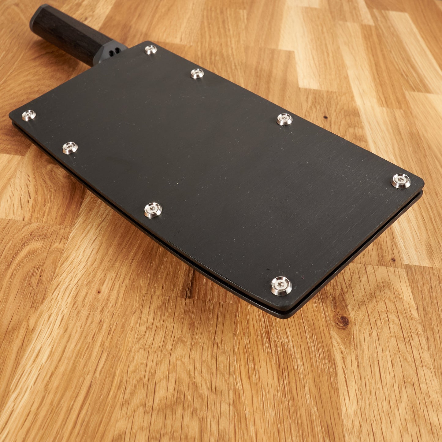 Cleaver 200mm X 80mm 'Wave' texture, Blacked Out – side profile