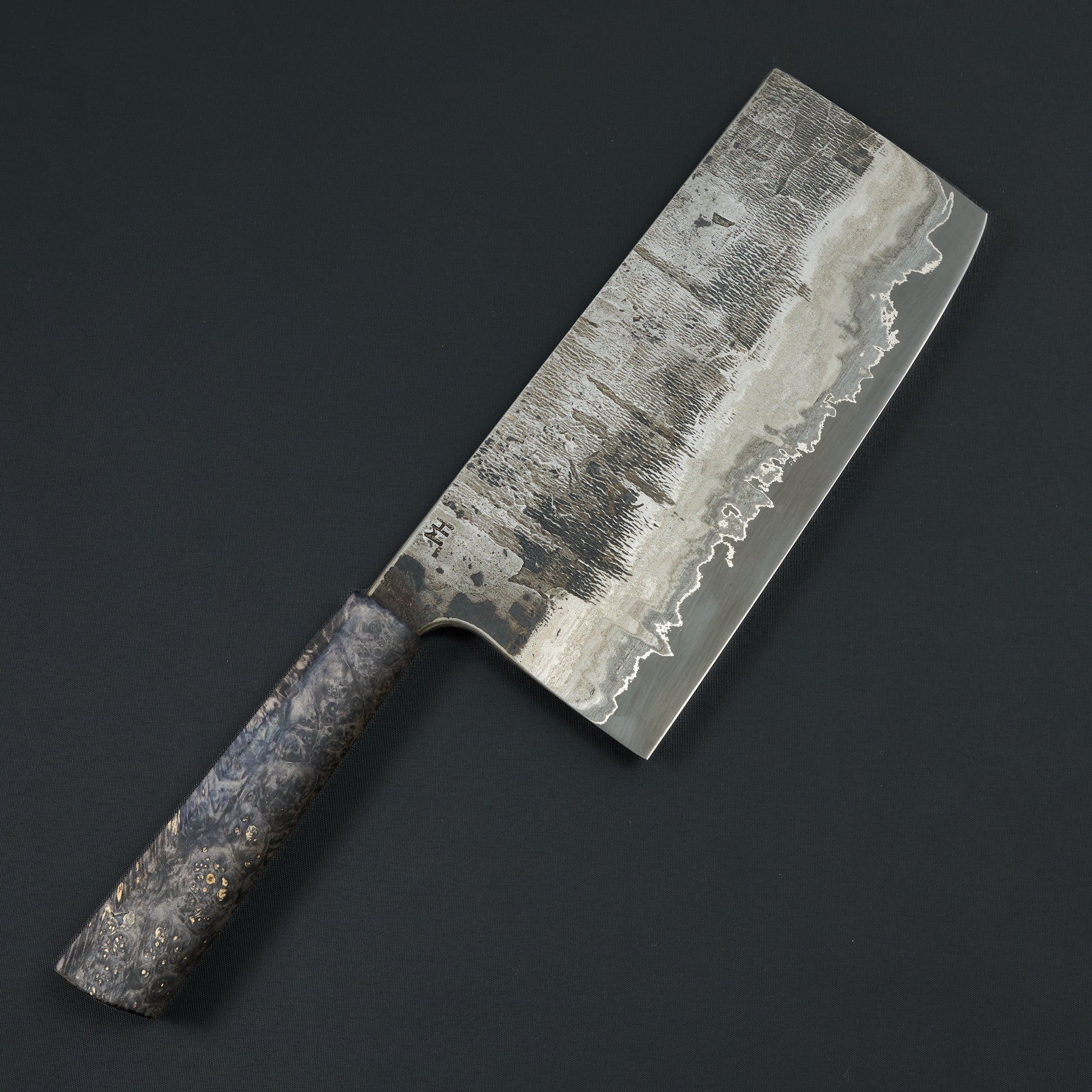 Cleaver 200mm X 90mm Wrought Iron, Ni, 1.2419 Poplar Burl