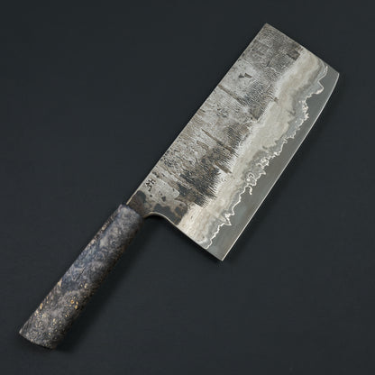Cleaver 200mm X 90mm Wrought Iron, Ni, 1.2419 Poplar Burl