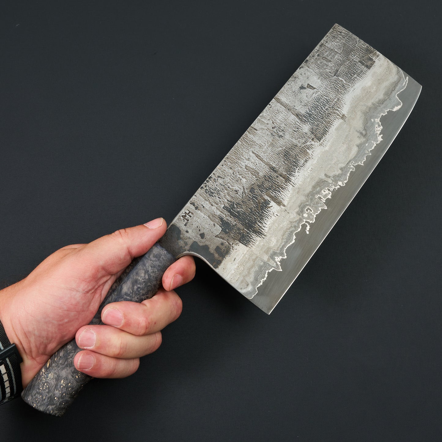 Cleaver 200mm X 90mm Wrought Iron, Ni, 1.2419 Poplar Burl – view 6