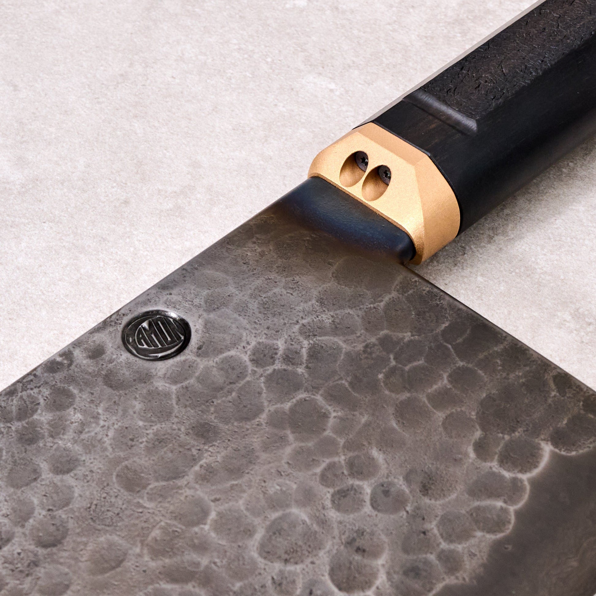 Cleaver 208mm Denty Short Neck Black Out – side profile