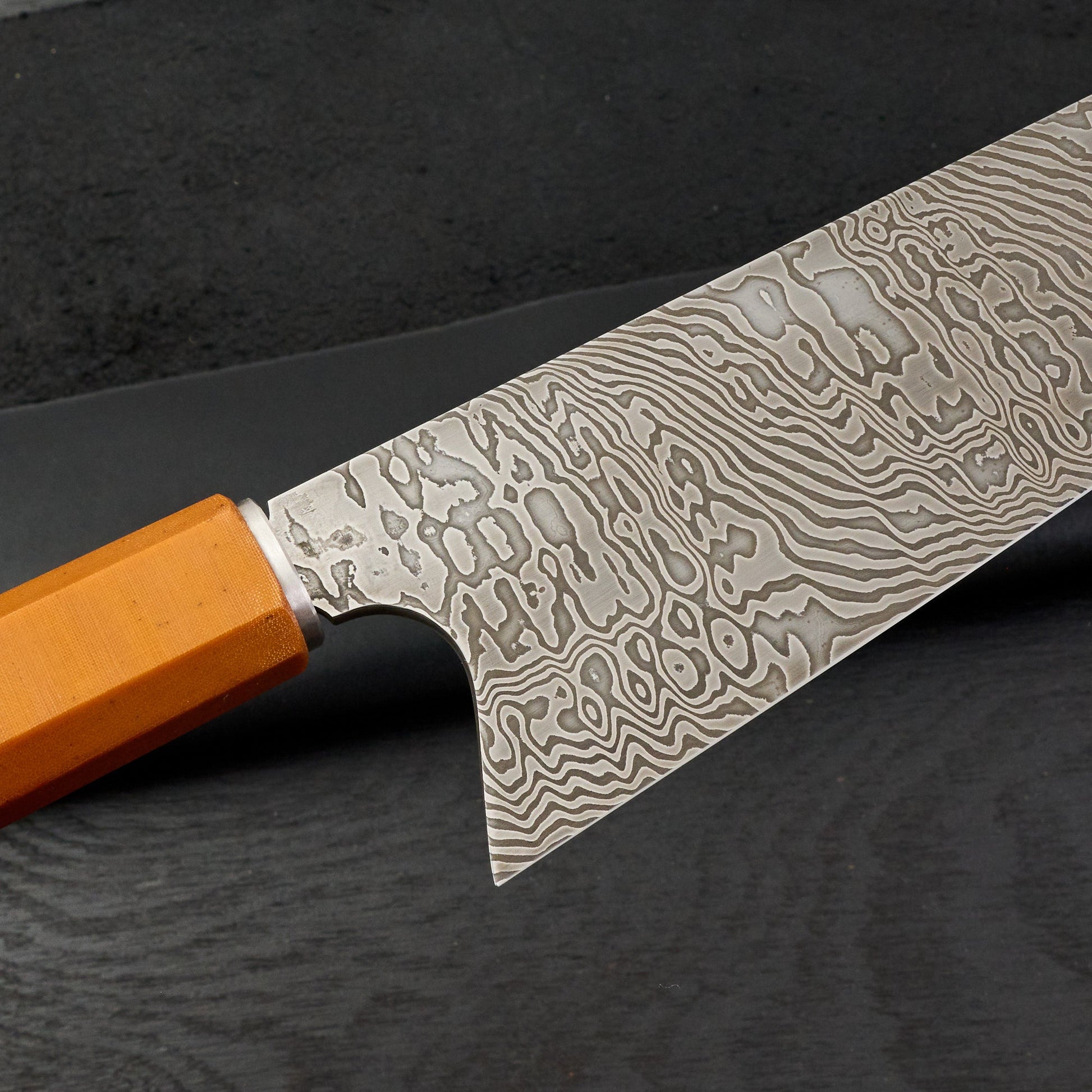 Gyuto 265mm Damascus Twist Vintage Micarta & Stainless Steel – view 6