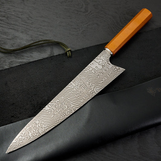 Gyuto 265mm Damascus Twist Vintage Micarta & Stainless Steel