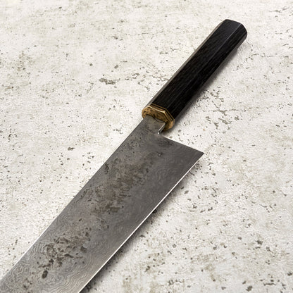 Fredrik Spåre Gyuto 220mm Damascus 1.2419 15n20 Bog Oak with Saya - Handle