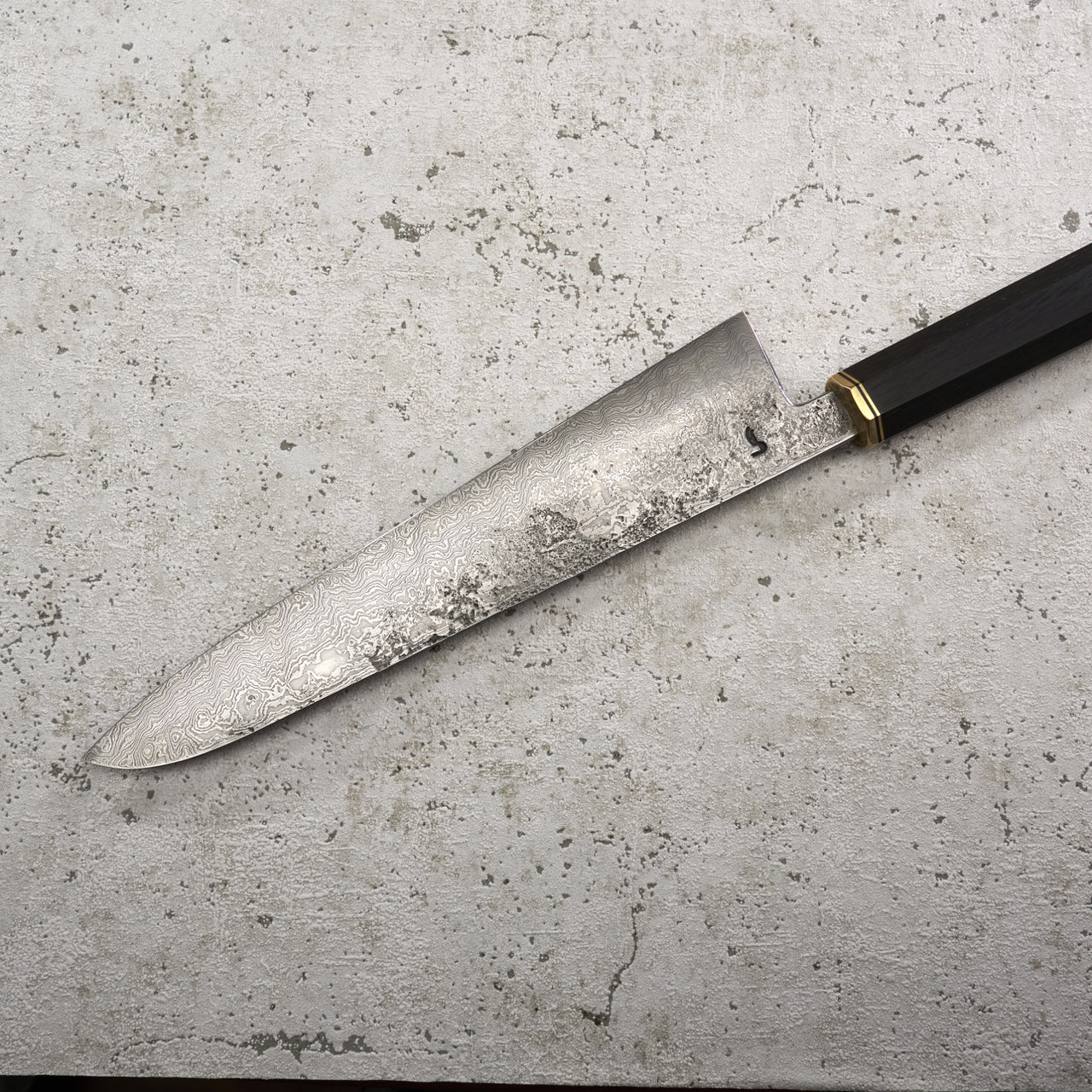 Fredrik Spåre Gyuto 220mm Damascus 1.2419 15n20 Bog Oak with Saya - Profile