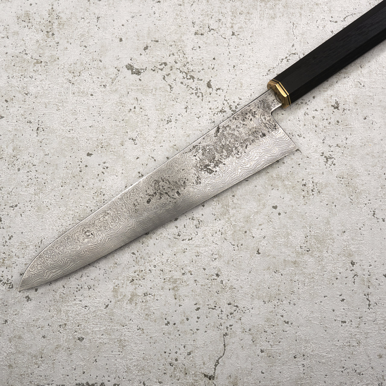 Fredrik Spåre Gyuto 220mm Damascus 1.2419 15n20 Bog Oak with Saya - Profile