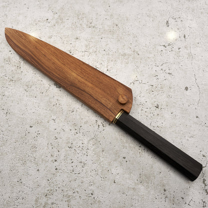 Fredrik Spåre Gyuto 220mm Damascus 1.2419 15n20 Bog Oak with Saya - Saya