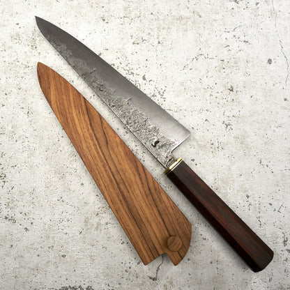 Fredrik Spåre Gyuto 220mm Damascus 1.2419 15n20 Cocobolo with Saya - Blade Saya