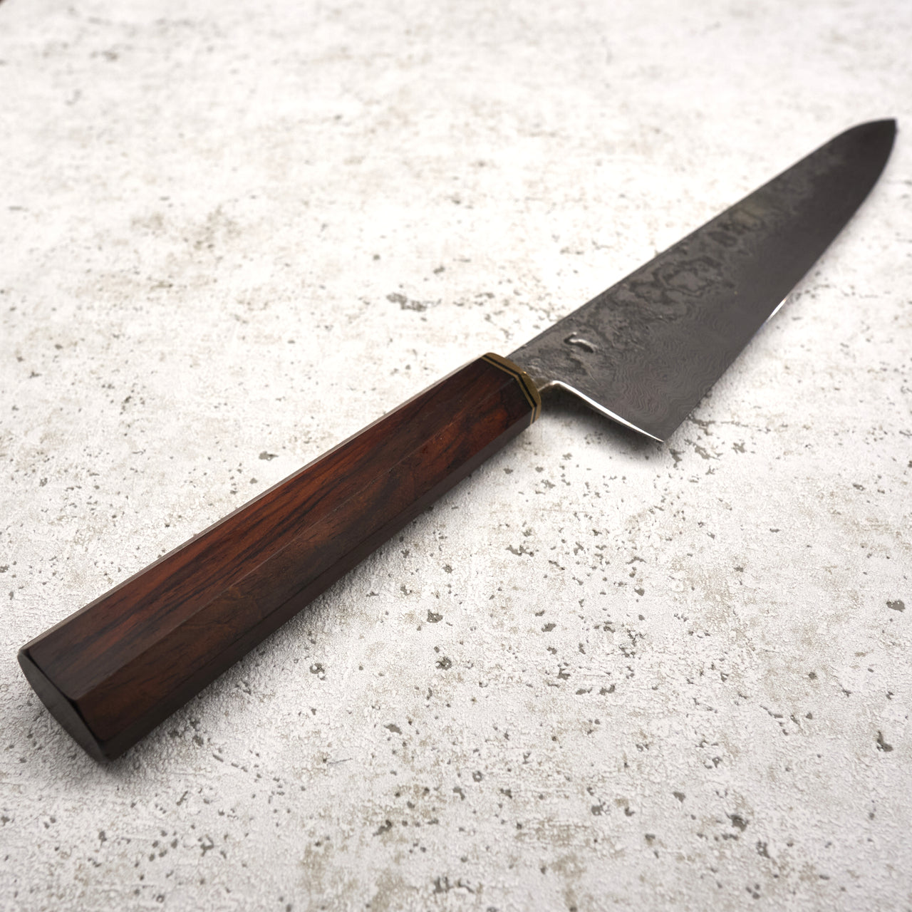Fredrik Spåre Gyuto 220mm Damascus 1.2419 15n20 Cocobolo with Saya - Handle