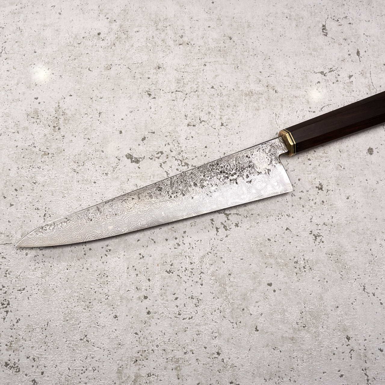 Fredrik Spåre Gyuto 220mm Damascus 1.2419 15n20 Cocobolo with Saya - Profile
