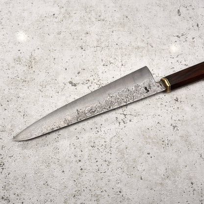 Fredrik Spåre Gyuto 220mm Damascus 1.2419 15n20 Cocobolo with Saya - Profile