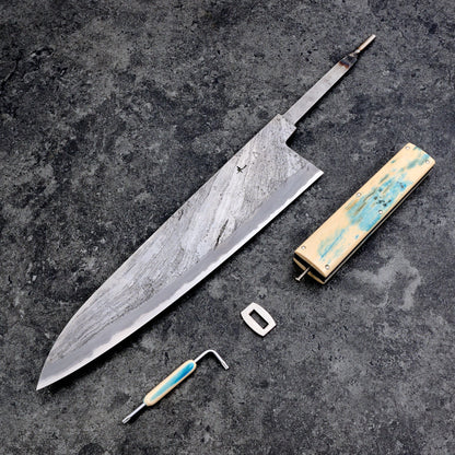 Milan Gravier X Adonis Forged Arts Gyuto 260mm Damascus Twist – handle detail