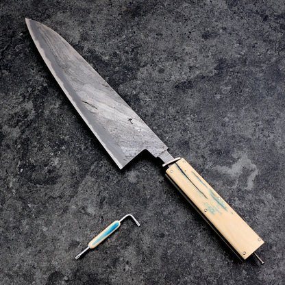 Milan Gravier X Adonis Forged Arts Gyuto 260mm Damascus Twist – side profile