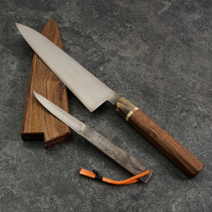 Gyuto 215mm Honyaki Kogatana Set – blade close-up
