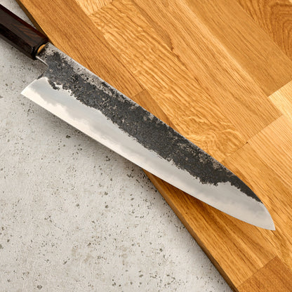 Gytuo 235mm Wrought Iron San Mai Ancient Oak and Ziricote – detail view
