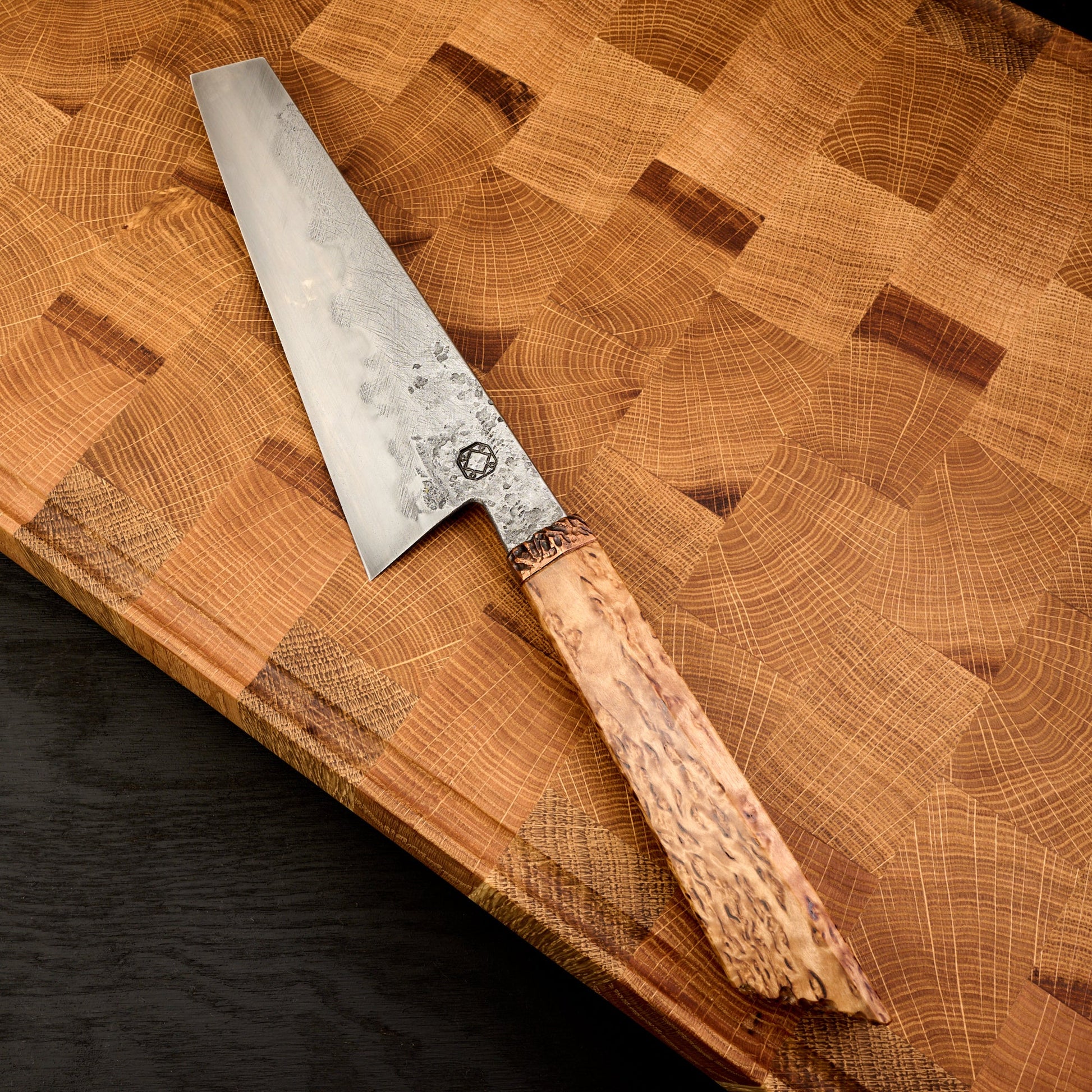 Gyuto 180mm 125SC Honyaki Stabilized Karelian Birch Burl – view 7