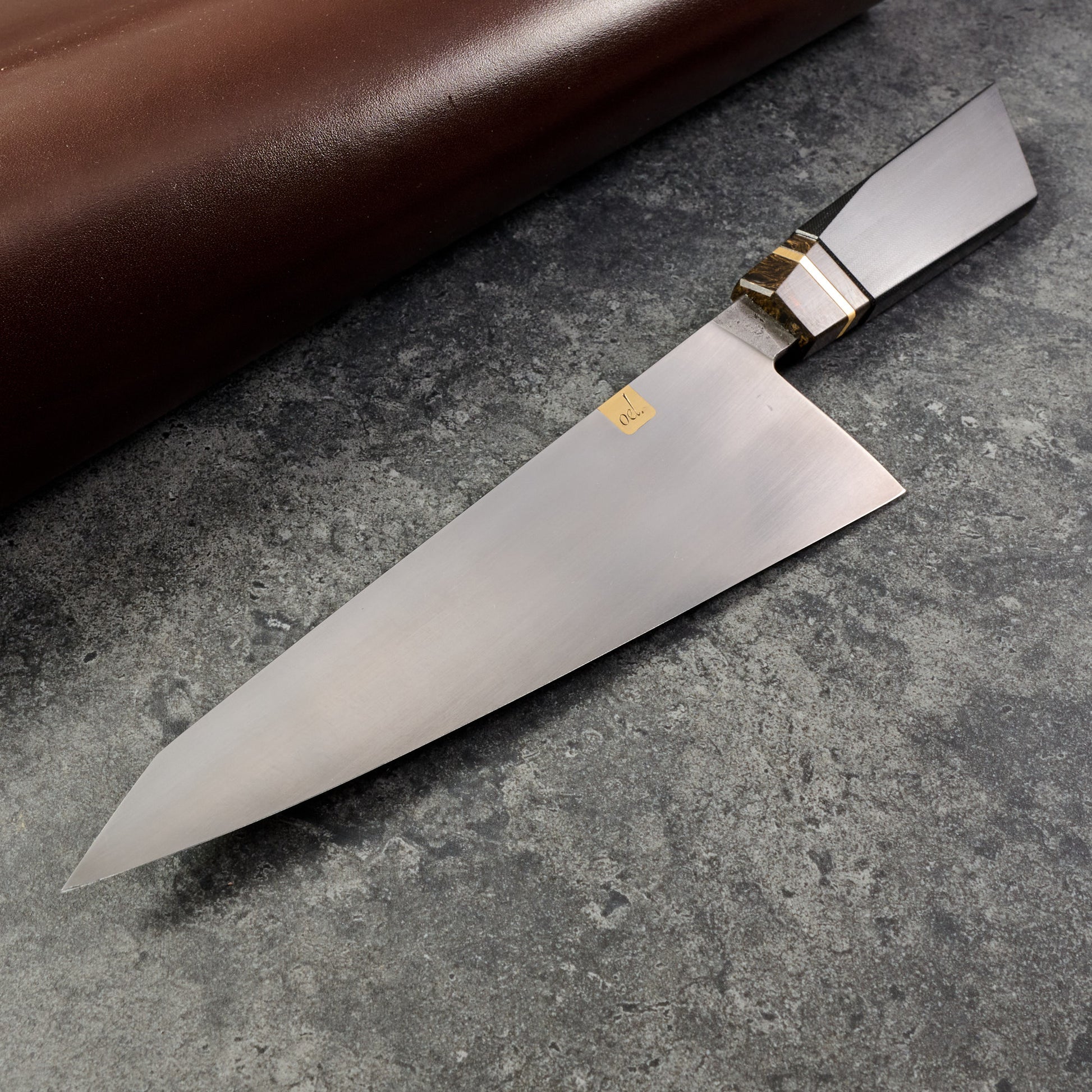 Gyuto 190mm Carbon Chef Brass Inlaid Name Plate SE