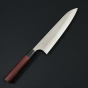 Gyuto 210mm Blue #2 Stainless Clad Tsuchime Rosewood