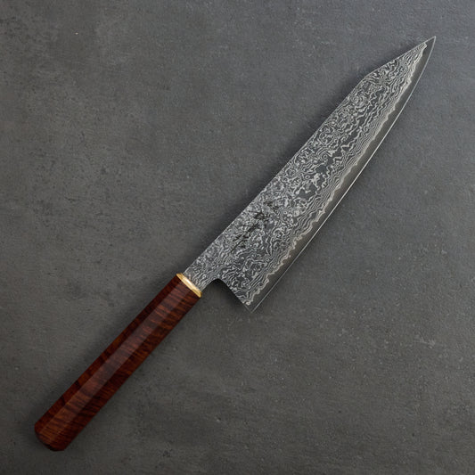 Gyuto 210mm K-Tip SG2 Damascus Clad Gidgee & Brass