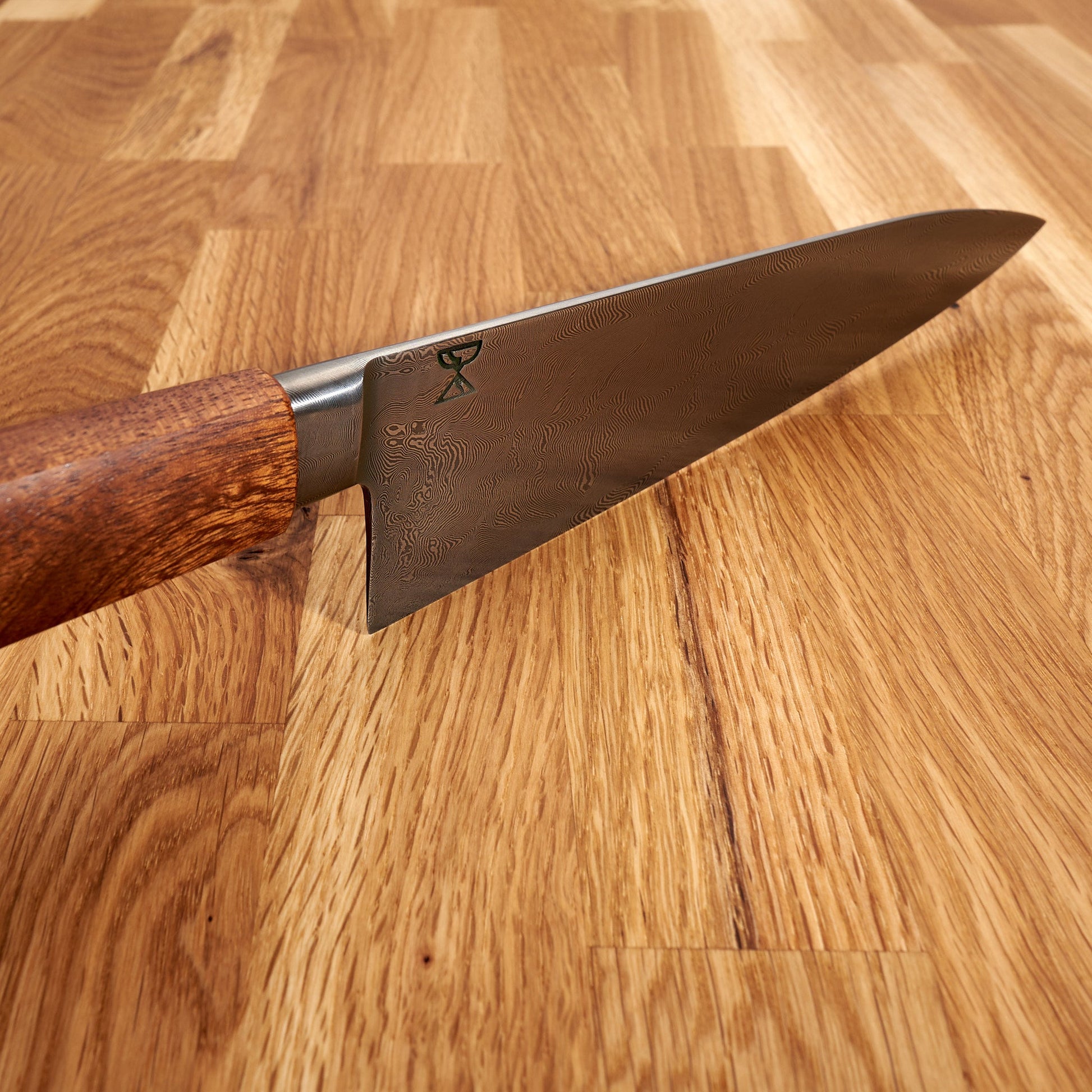 Gyuto 210mm Mosaic Damascus, Mahogany & Brass – view 7