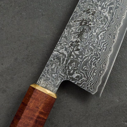 Gyuto 210mm SG2 Damascus Clad Gidgee & Brass – side profile