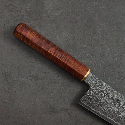 Gyuto 210mm SG2 Damascus Clad Gidgee & Brass – handle detail