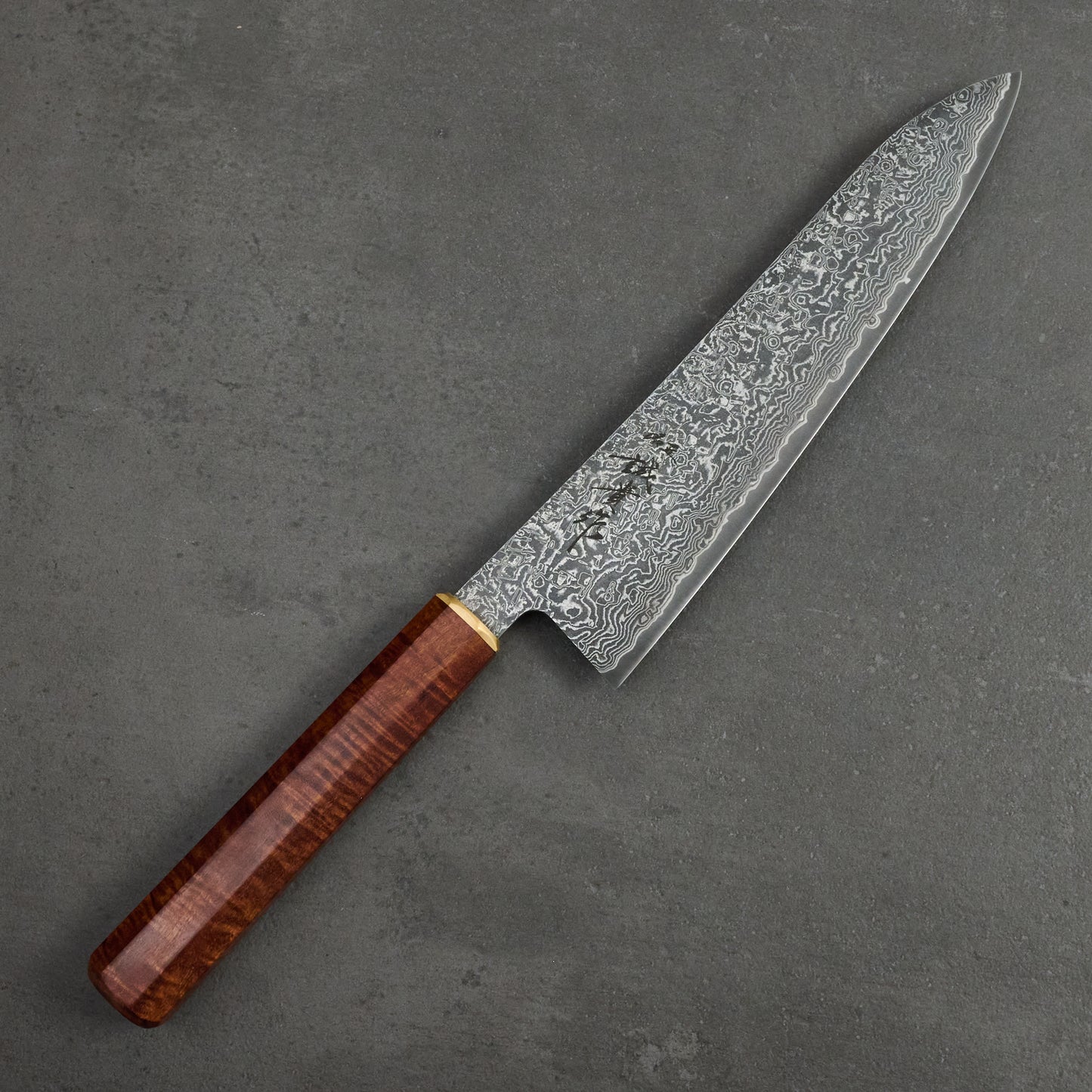 Gyuto 210mm SG2 Damascus Clad Gidgee & Brass