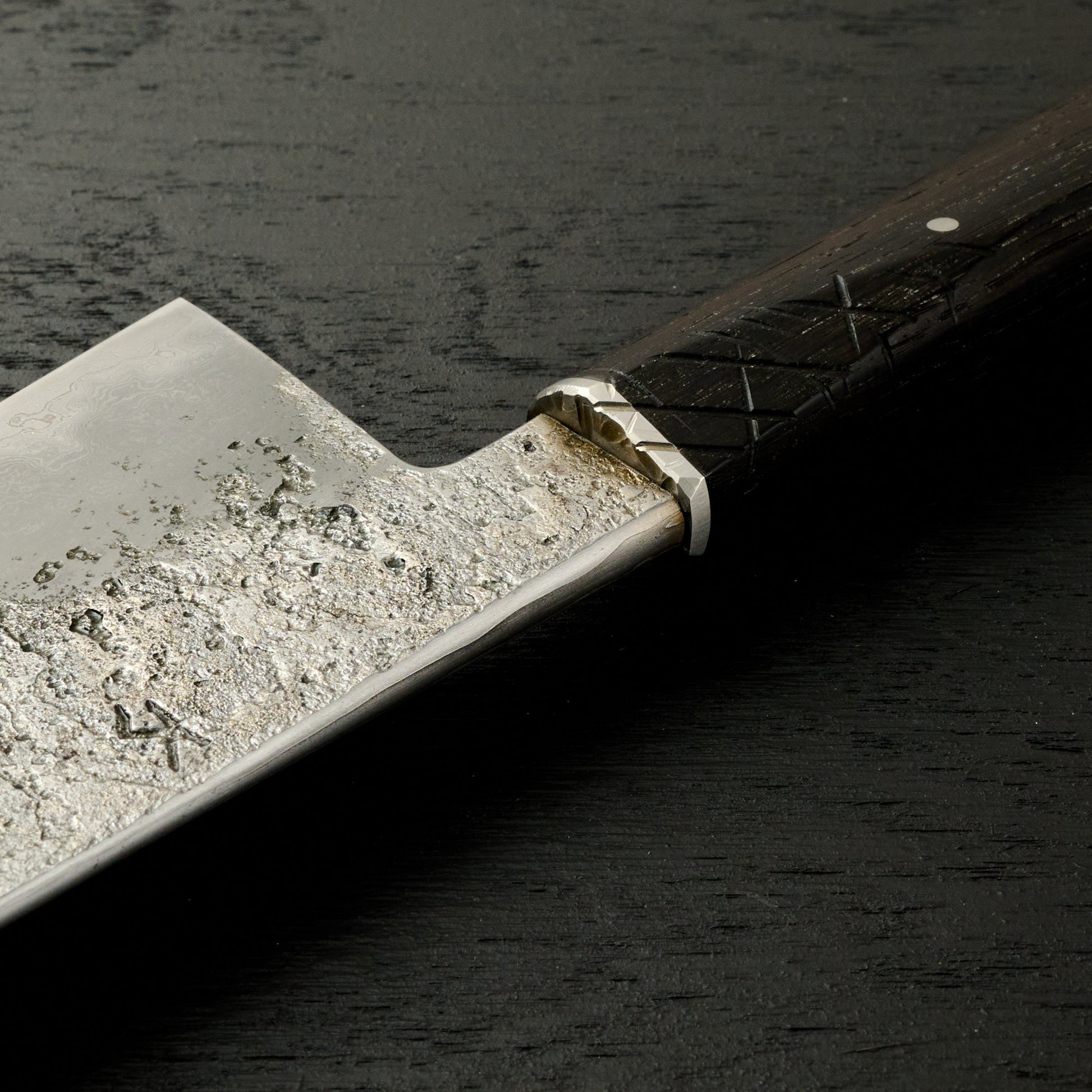Gyuto 212mm Damascus GoMai 1.2210 BogOak – handle detail