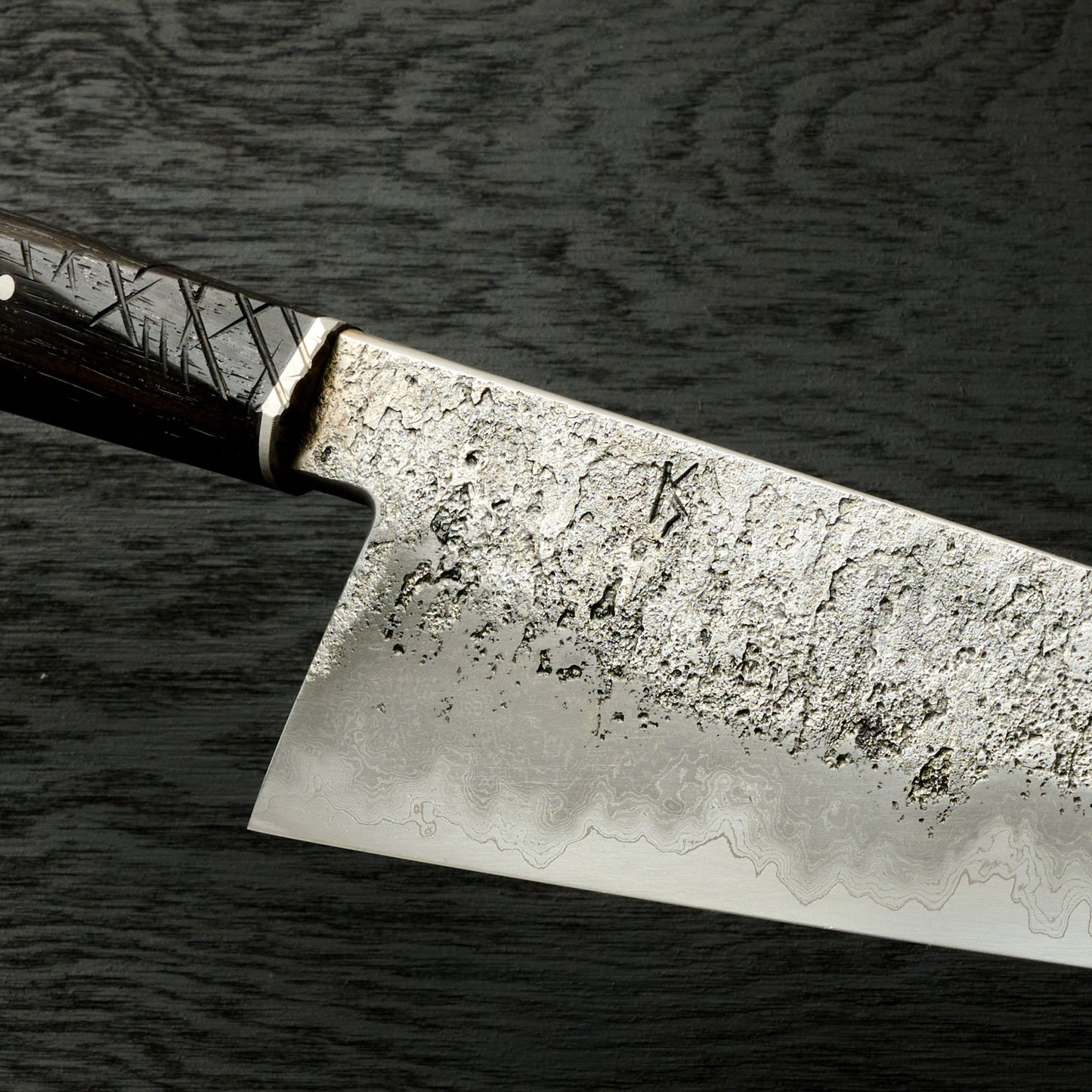 Gyuto 212mm Damascus GoMai 1.2210 BogOak – detail view