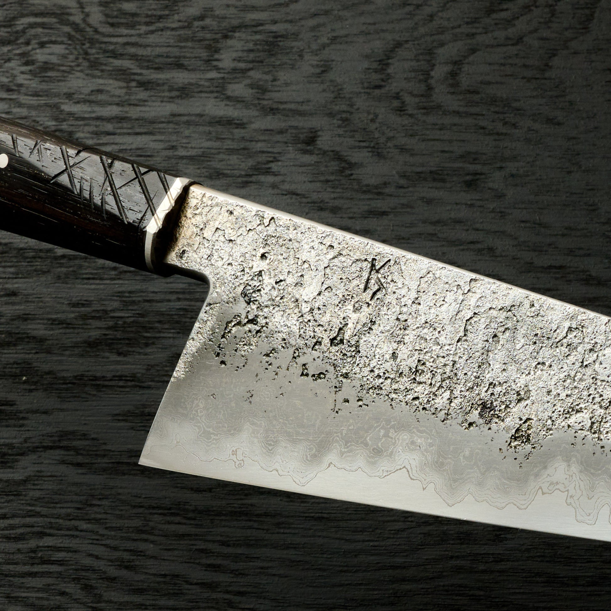 Gyuto 212mm Damascus GoMai 1.2210 BogOak – detail view