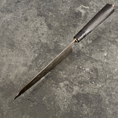 Gyuto 215mm Low Layer Damascus Aogami Super & W1 – side profile