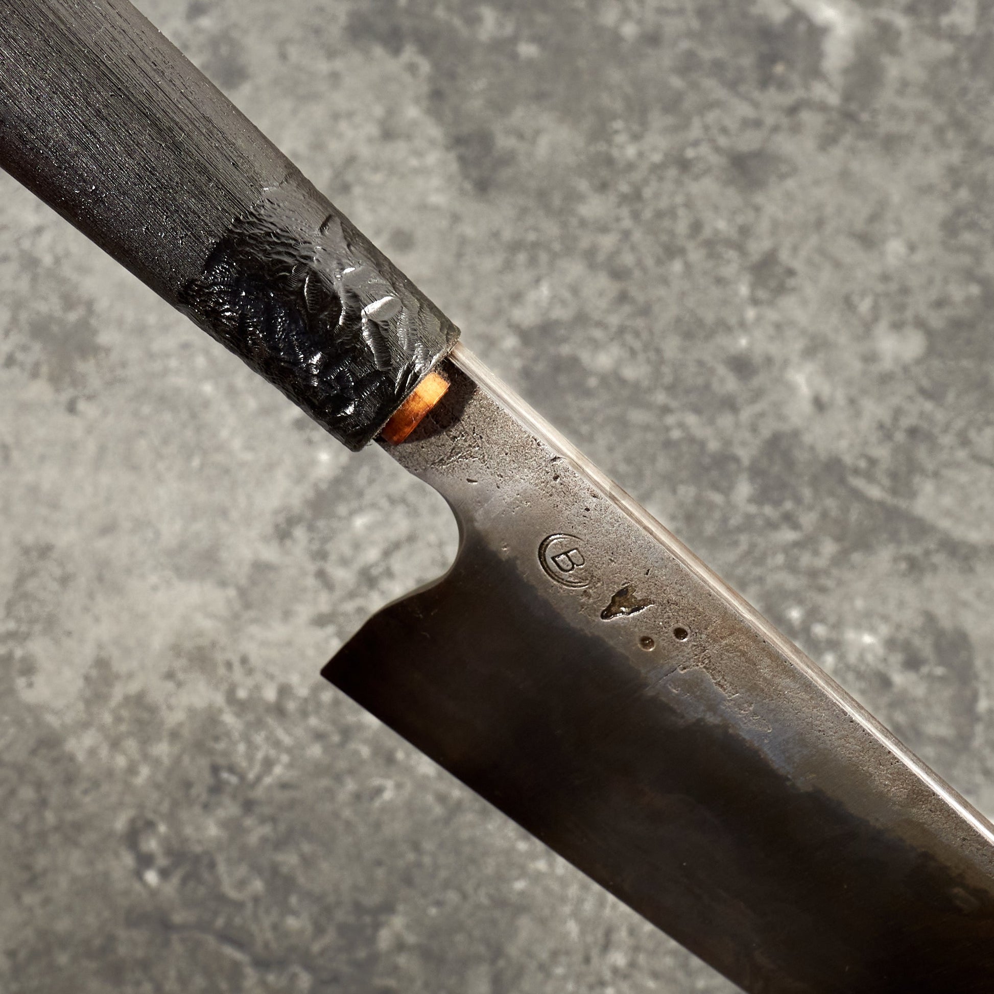 Gyuto 215mm Low Layer Damascus Aogami Super & W1 – detail view