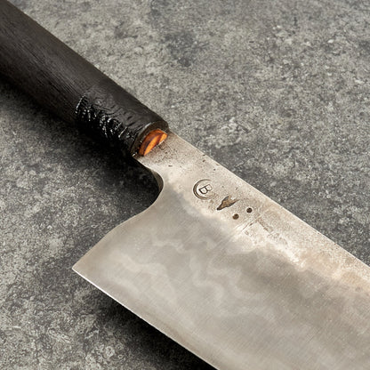Gyuto 215mm Low Layer Damascus Aogami Super & W1 – blade close-up