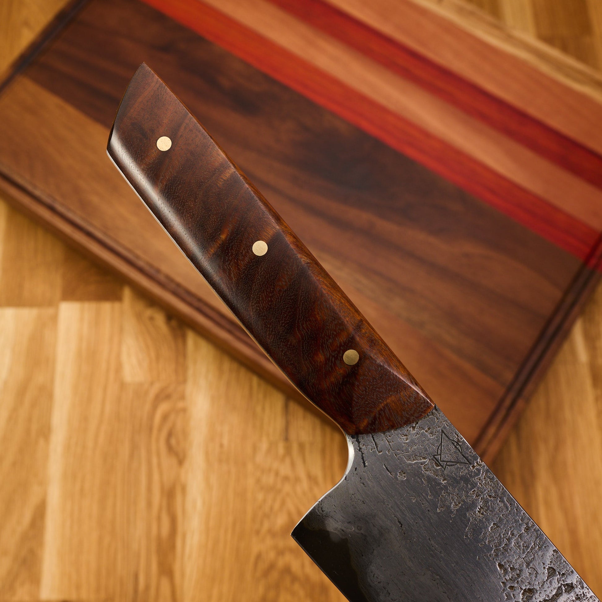 Gyuto 215mm San Mai Wrought Iron Clad Apex Ultra – handle detail