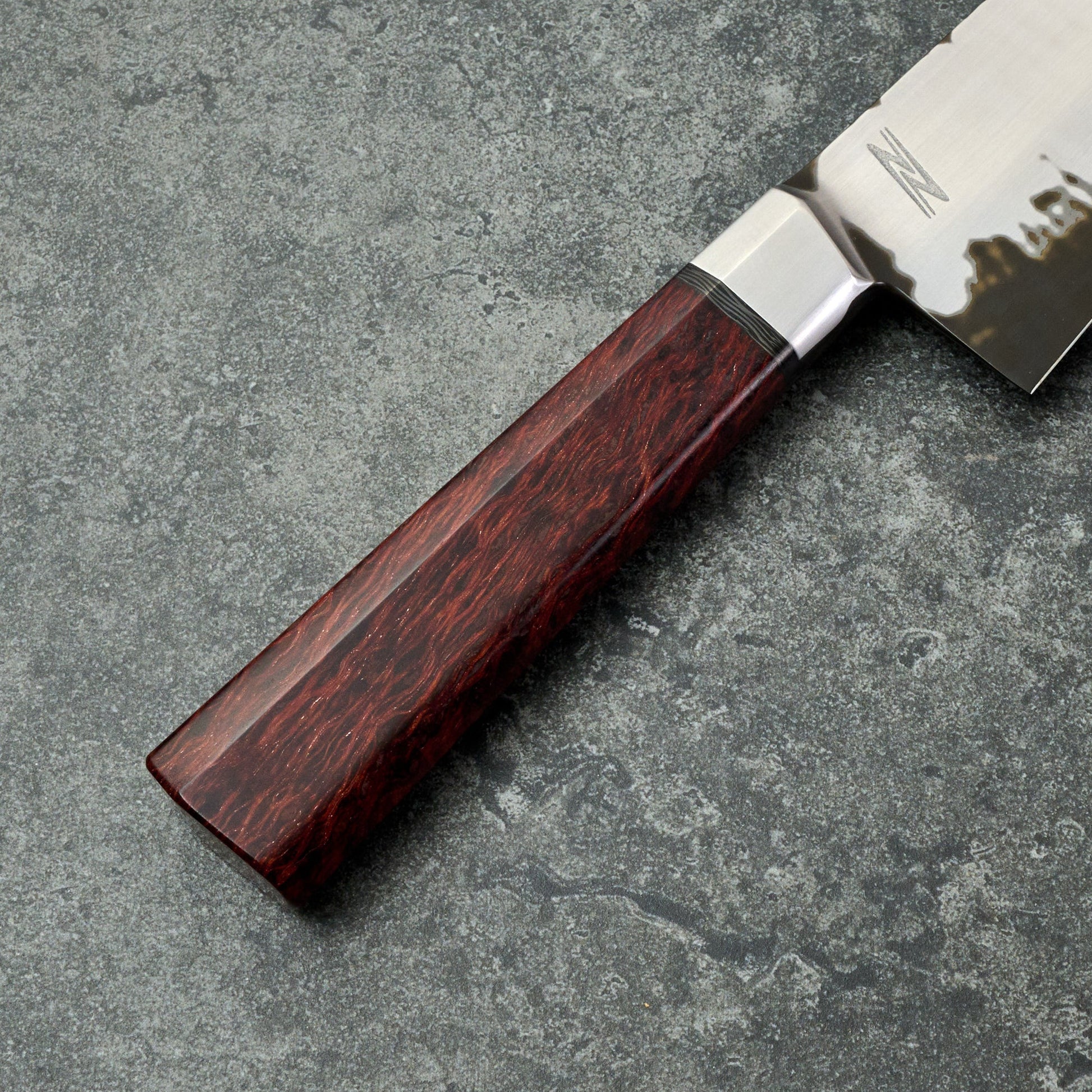 Gyuto 215mm Stainless (410) clad 52100 SanMai Integral – handle detail