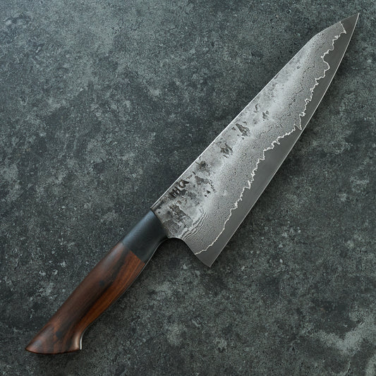 Gyuto 220mm Damascus clad 1.2419 Chesnut & G10 Full Tang
