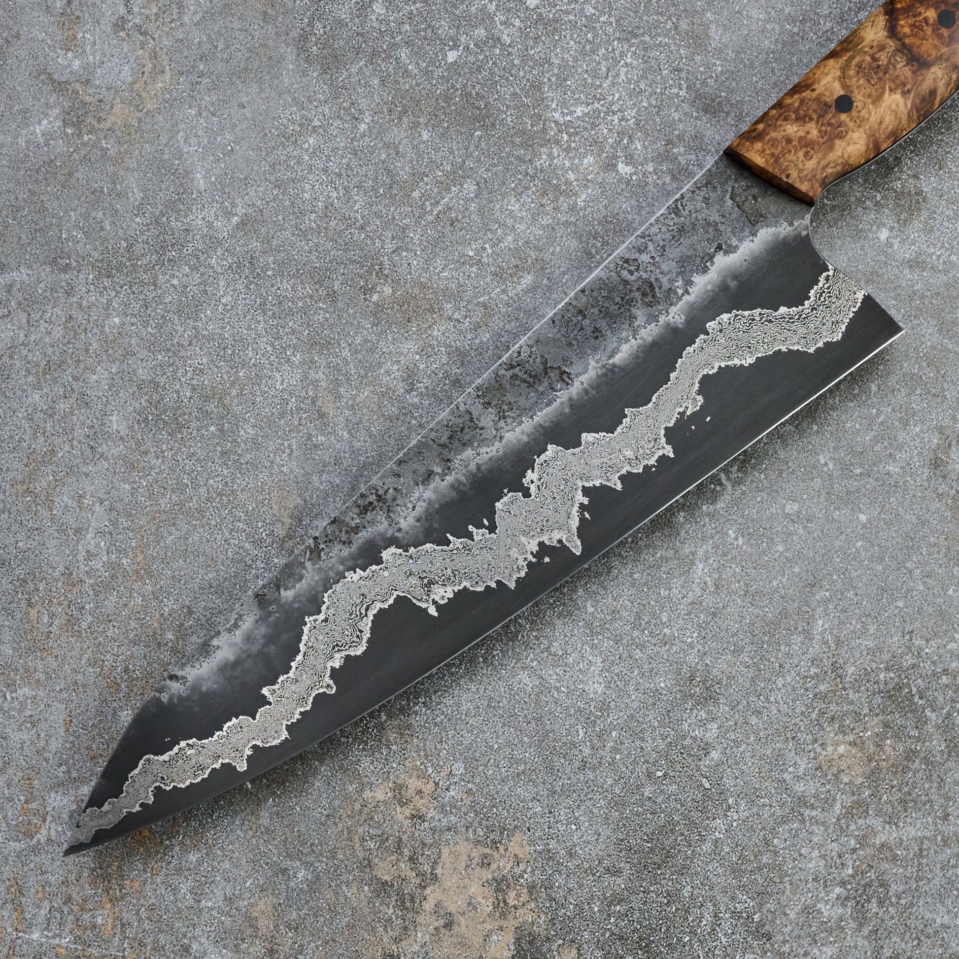 Gyuto 220mm GoMai 1.2419 Damascus & Amboyna Burl – view 6