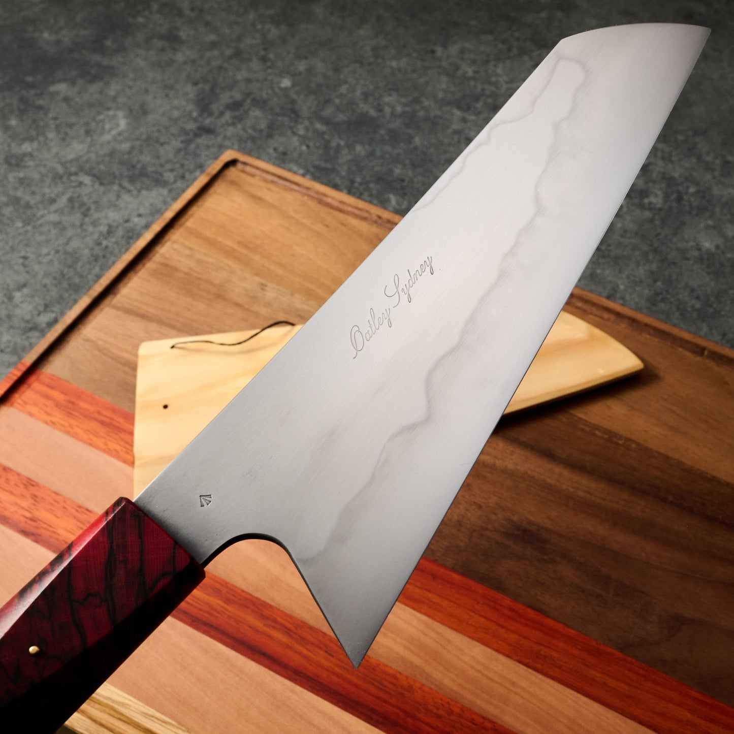 Gyuto 220mm W2 Honyaki Water Quenched – detail view