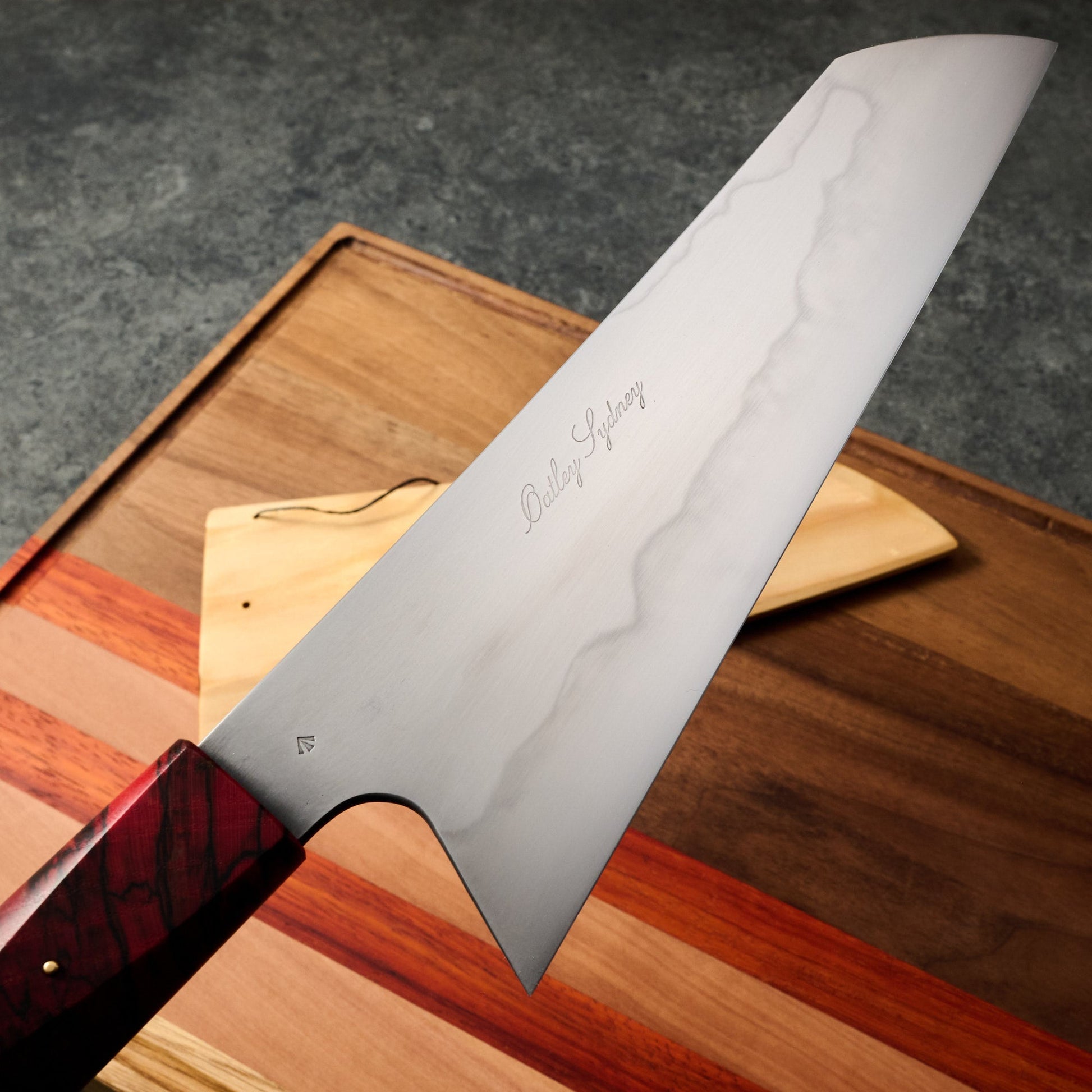 Gyuto 220mm W2 Honyaki Water Quenched – detail view