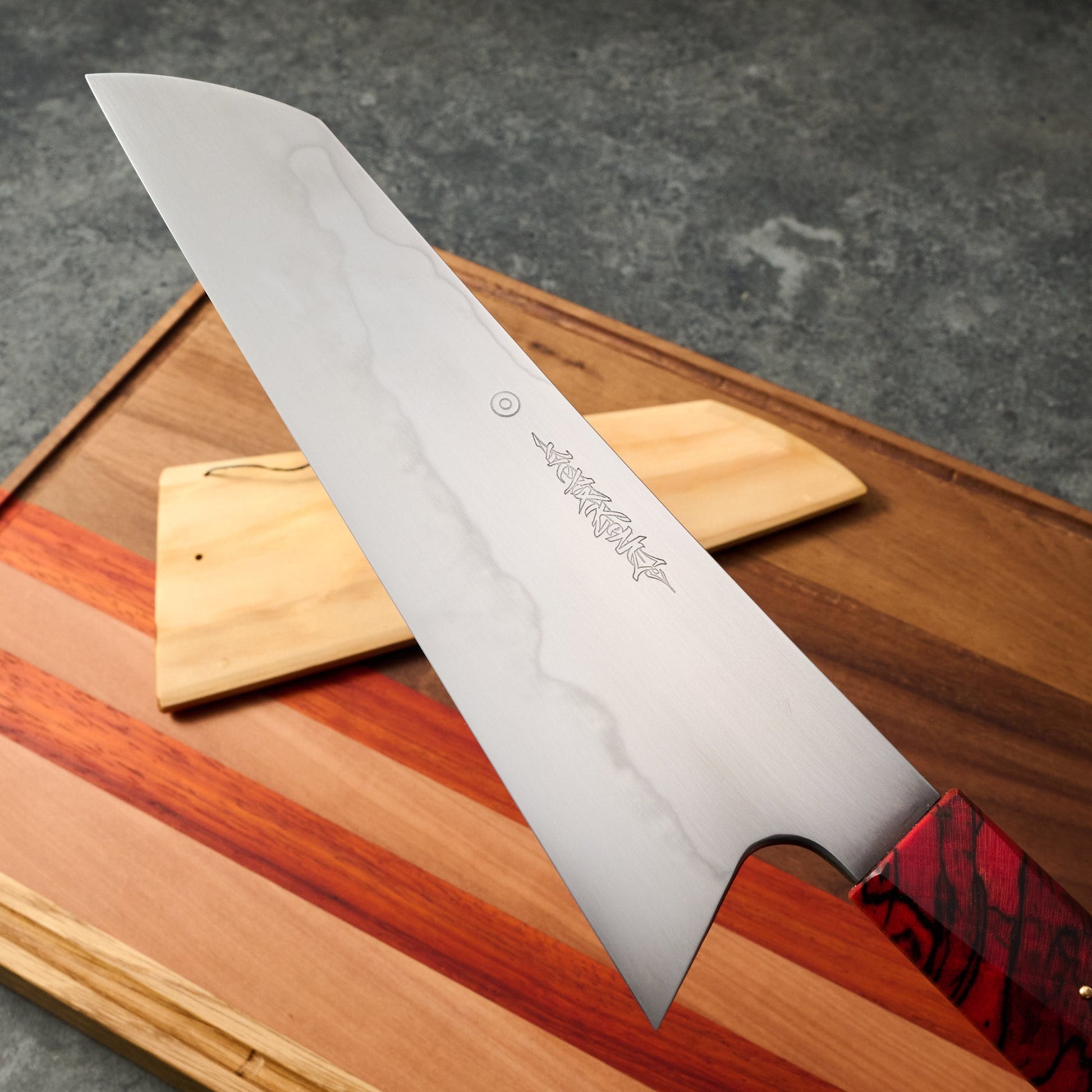 Gyuto 220mm W2 Honyaki Water Quenched – blade close-up
