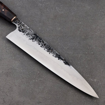 Gyuto 220mm Honyaki Spicey White Mokume, Walnut and Copper – view 7