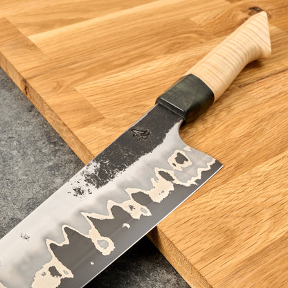 Gyuto 220mm Stainless Clad 52100 Go Mai S Grind – blade close-up