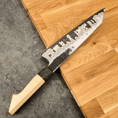 Gyuto 220mm Stainless Clad 52100 Go Mai S Grind – detail view