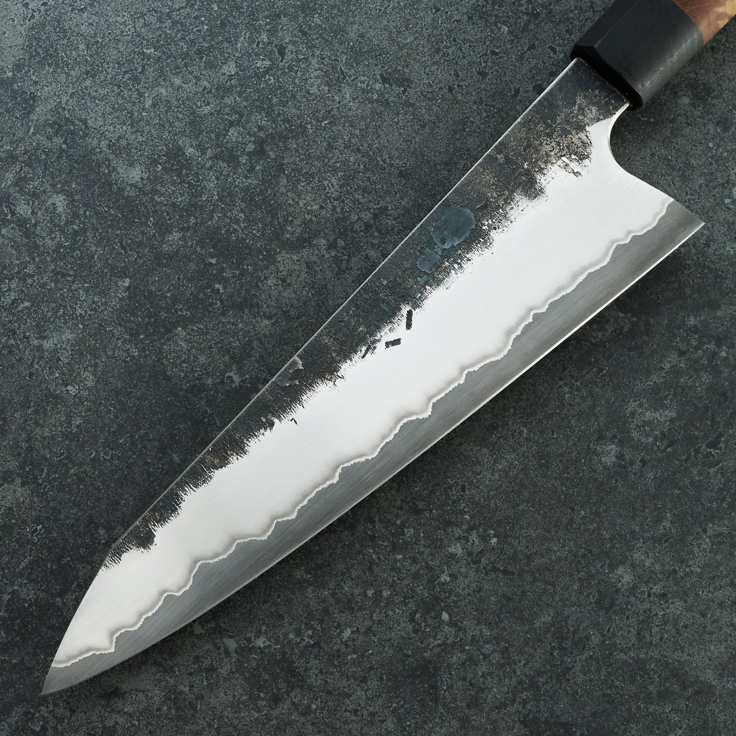 Gyuto 220mm Stainless GoMai 1.2419 Beech & Bog Oak – detail view