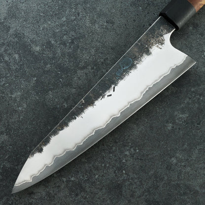 Gyuto 220mm Stainless GoMai 1.2419 Beech & Bog Oak – detail view