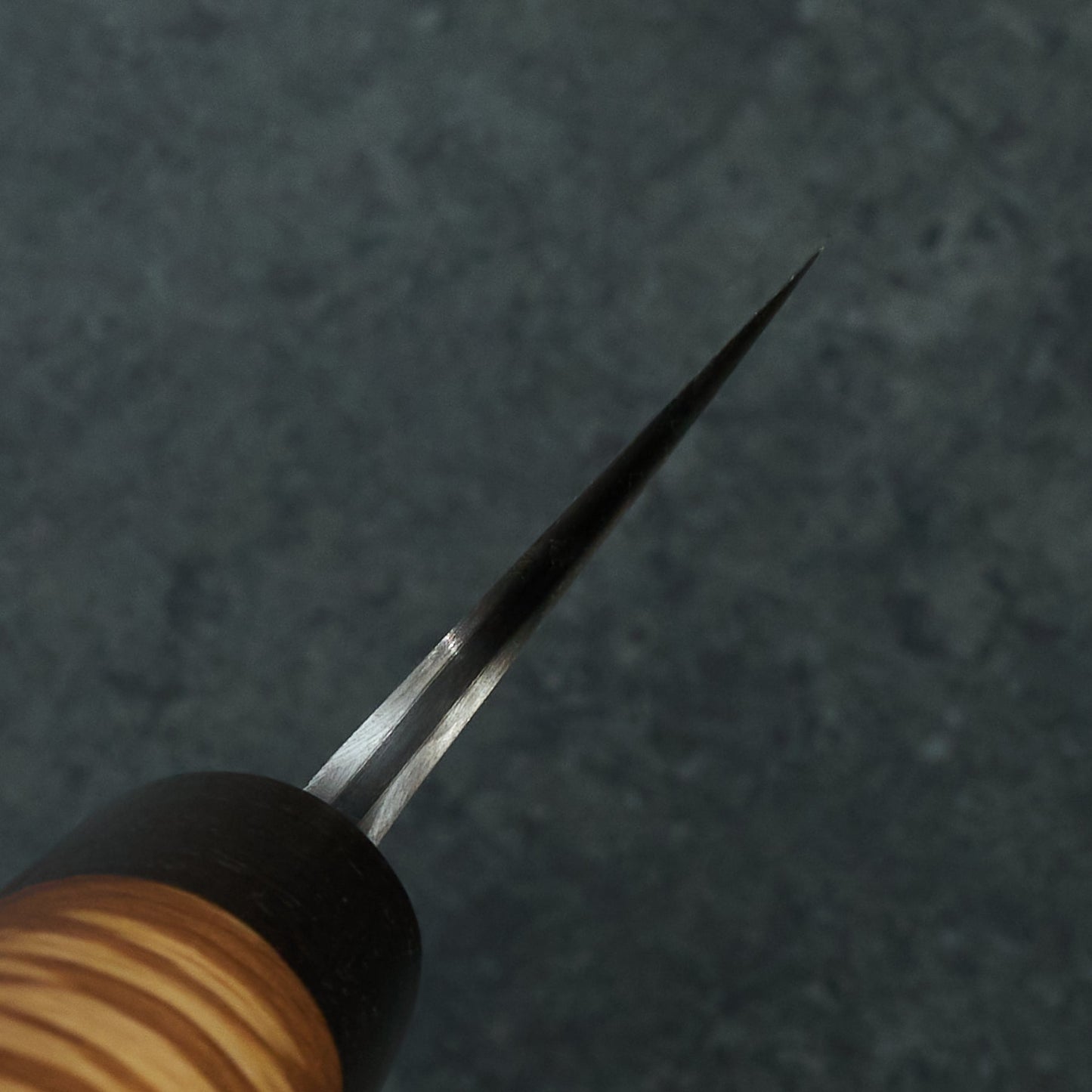 Gyuto 220mm Stainless GoMai 1.2419 Beech & Bog Oak – blade close-up