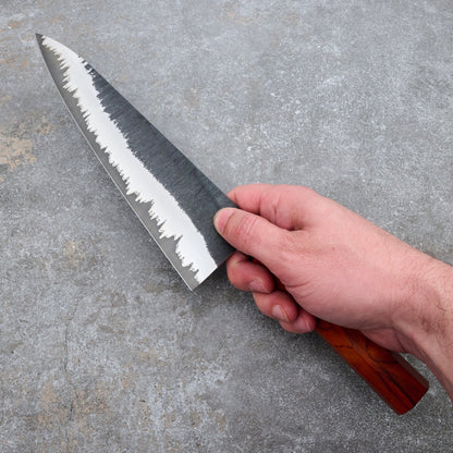 Gyuto 220mm Western Hybrid 'StraightLeg' Stainless SanMai Apex KU – blade close-up